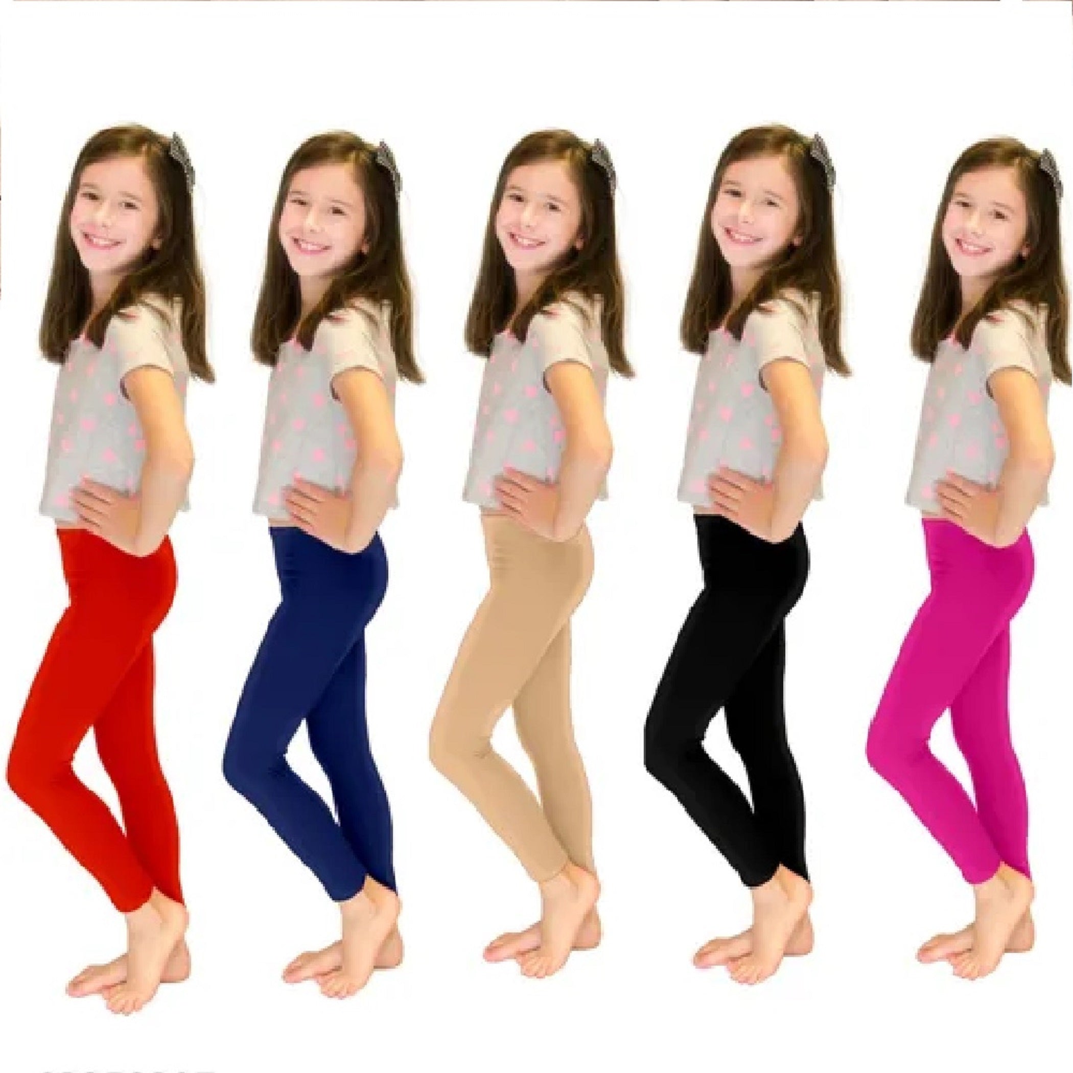 Cotton Legging for Girls (Pack of 5)
