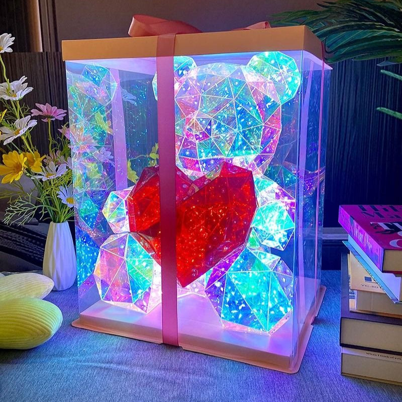 Gorgeous Shining LED Teddy Bear Holding a Red Heart