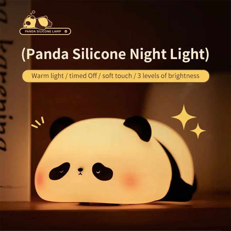 Kawaii Panda Led Silicone Night Light Lamp
