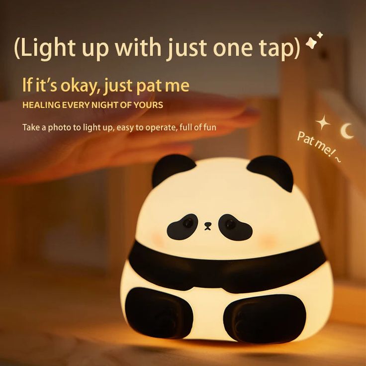 Kawaii Panda Led Silicone Night Light Lamp